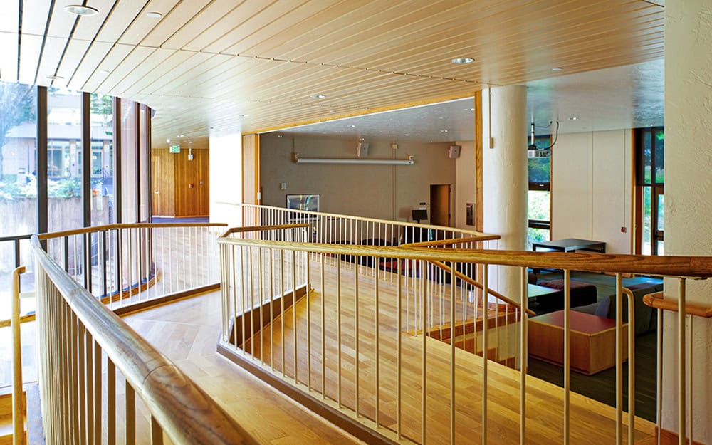 Interior view of Nash Hall showcasing contemporary design and natural light.