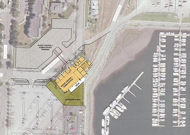 RMC Architects port development project site plan for upcoming waterfront facility.