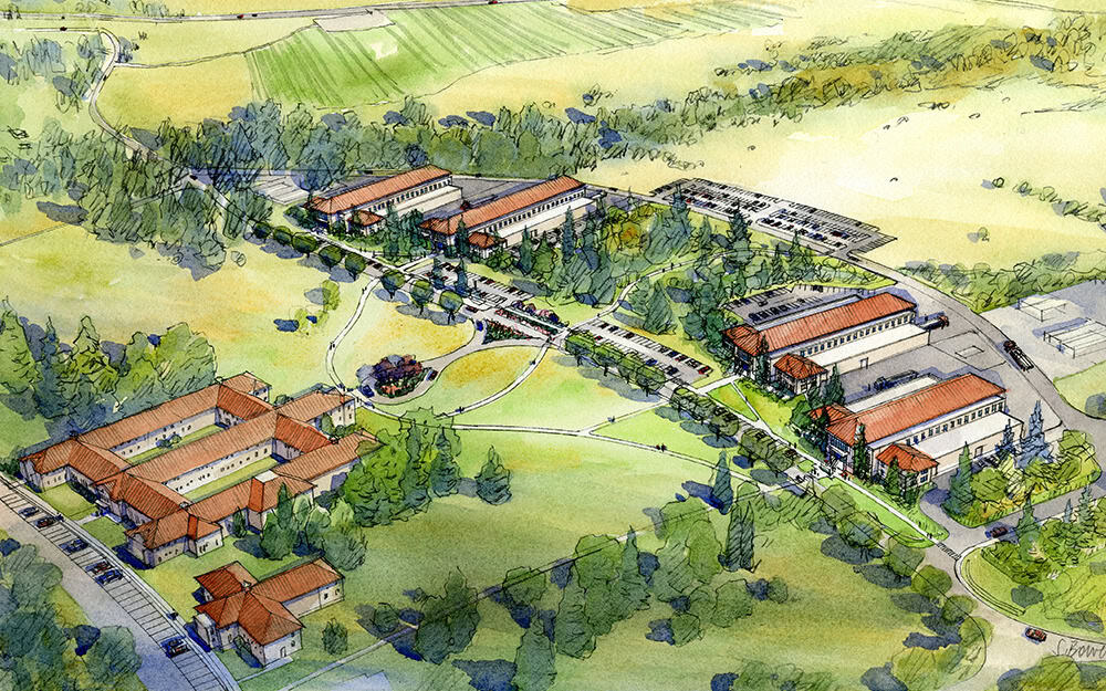 Artistic rendering of the SWIFT Center designed by RMC Architects.